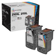 Remanufactured Canon PG-210XL and CL-211XL Bundle: 1 Each of High Yield 2973B001 Black and 2975B001 Tri-Color