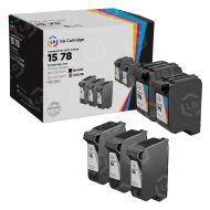 LD Remanufactured Black and Color Ink Cartridges for HP 15 and 78