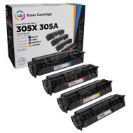 4 Remanufactured Replacement Toner Cartridges for HP 305X / 305A