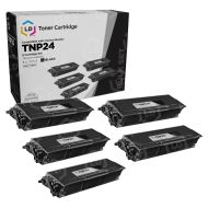 5 Pack Konica Minolta TNP-24 High Yield Black Compatible Toner Cartridges