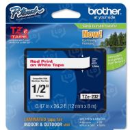 Brother OEM TZe232 Red on White Tape