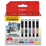 Original Canon CLI-251 Set of 5 Ink