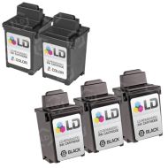 Inkjet Supplies for Lexmark Printers - Remanufactured Bulk Set of 5 Ink Cartridges 3 Black Lexmark 50 (17G0050) and 2 Color Lexmark 60 (17G0060)