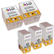 Inkjet Supplies for Epson Printers - Remanufactured Bulk Set of 5 Ink Cartridges 3 Black Epson T003011 (T003) and 2 Color Epson T005011 (T005)