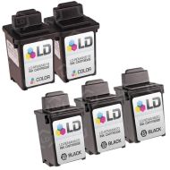 Inkjet Supplies for Lexmark Printers - Remanufactured Bulk Set of 5 Ink Cartridges 3 Black Lexmark 13400HC (REMAN620) and 2 Color Lexmark 13619HC (REMAN619 )