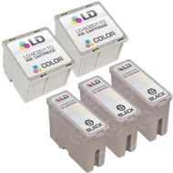 Inkjet Supplies for Epson Printers - Compatible Bulk Set of 5 Ink Cartridges 3 Black Epson S020093 and 2 Color Epson S020110