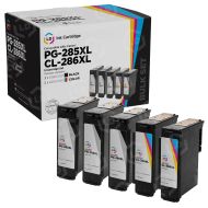 Remanufactured Canon PG-285XL Black and CL-286XL Color Ink Set of 5