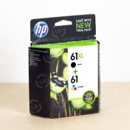 OEM HP 61XL/61 Black/Tri-Color Ink Cartridges 2-Pack, CZ138FN