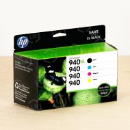 OEM HP 940XL/940 Ink Cartridges (1 of each Black High Yield and Cyan/Magenta/Yellow Standard Yield), CZ143FN  