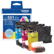 OEM Brother LC501 3-Pack Cyan Magenta Yellow Ink Cartridges