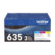 Brother OEM TN635 (1 of each Cyan Magenta and Yellow) 3-Pack Toner Cartridges