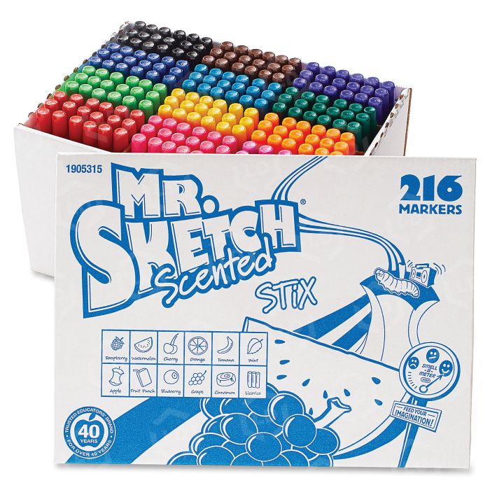 Mr. Sketch Stix Classpack Scented Markers, Assorted - 216 Pack