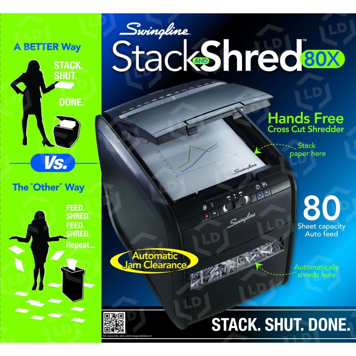 Stack-and-Shred 80X Personal Shredder - LD Products