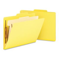 Smead Top Tab Colored Classification Folder - 8.50" x 11" - Tyvek - Yellow