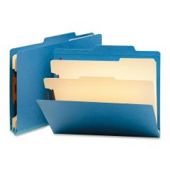 Smead Top Tab Colored Classification Folder - 8.50" x 11" - 0.25" - Tyvek - Blue
