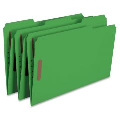 Smead Colored Top Tab Fastener File Folder - 50 per box Legal - 8.50" x 14" - Green