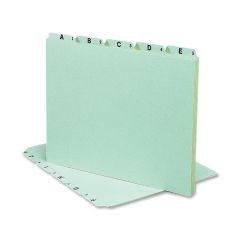 Smead A-Z Green Pressboard Self Tab File Guides - 25 per set
