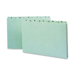 Smead A-Z Green Pressboard Self Tab File Guide - 25 per set