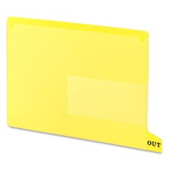 Smead 2 Pocket Style Vinyl Tab Out Guide - 25 per box 13.25" x 9" - Yellow Divider