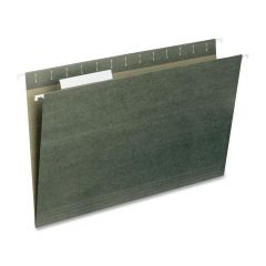 Smead Hanging Folder with Tabs - 25 per box Legal - 8.50" x 14" - Green, Clear