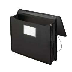 Smead Expansion Poly Wallet with Sewn Edges Letter - 8.50" x 11" - 5.25" Expansion - 1 Each - Black