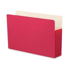 Smead TUFF Pocket Colored Top Tab File Pocket Legal - 8.50" x 14" - Tyvek - Red - 1 Each
