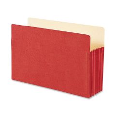 Smead Colored Top Tab File Pocket Legal - 8.50" x 14"Top - 5.25" - Tyvek - Red - 1 Each