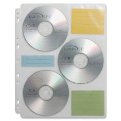 Compucessory CD/DVD Ring Binder Storage Pages - 25 per pack