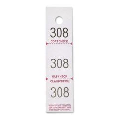 Sparco 3-Part Coat Check Ticket - 500 per pack