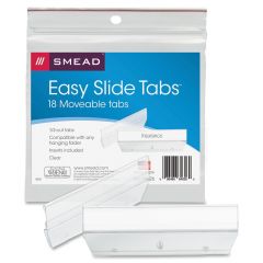 Smead Easy Slide 1/3 Cut Tab - 18 per pack 18 / Pack - Clear Tab