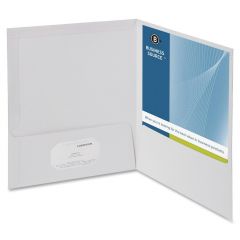Business Source Two-Pocket Folders with Business Card Holder - 25 per box