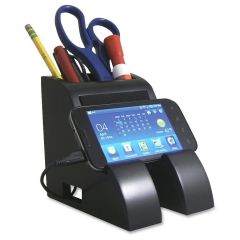 Victor Smart Charge Pencil Cup w/USB Hub, Black