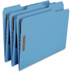 Smead 12041 Blue 100% Recycled Colored Fastener File Folders