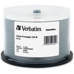 Verbatim DataLifePlus 94892 CD Recordable Media - CD-R - 52x - 700 MB - 50 Pack Spindle - 50 per pack