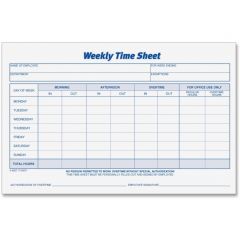 Tops Weekly Timesheet Form - 2 per pack