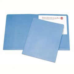 Double Pocket Portfolio Letter - 8.5" x 11" - 0.38" Expansion - Light Blue