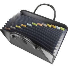 C-line Expanding File With Handles Letter - 8.50" x 11" - Black