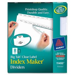 Avery Big Tab Index Maker Clear Label Divider - 40 Per Pack