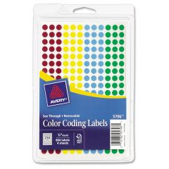 Avery 0.25" Round See Through Color Coding Label (Assorted) - 860 per pack