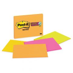 Post-it Super Sticky Meeting Note - 4 per pack - 6" x 8" - Assorted