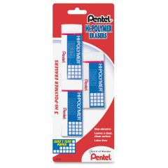 Pentel Hi-Polymer Eraser, Large - 3 per pack