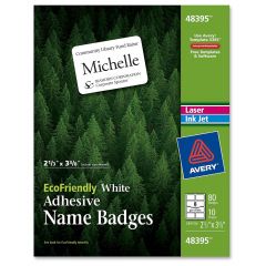 Avery 2.33" x 3.38" Rectangle Name Badge Labels (EcoFriendly) - 80 per pack