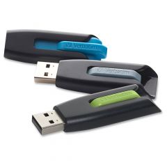 Verbatim 16GB Store 'n' Go V3 USB 3.0 Flash Drive - 3pk - Blue, Green, Gray - PK per pack