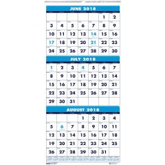 Three-month Horizontal Wall Calendar