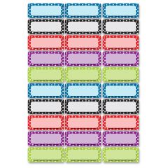 Ashley Dry Erase Dotted Nameplate Magnets - PK per pack