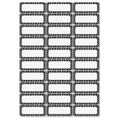 Ashley Dry Erase B/W Dots Nameplate Magnets - PK per pack