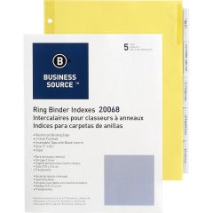 Business Source Buff Stock Ring Binder Indexes - BX per box