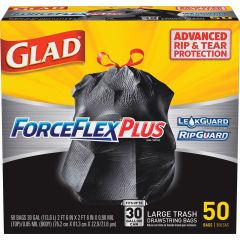 Glad 30-gal ForceFlexPlus Drawstring Bags - BX per box