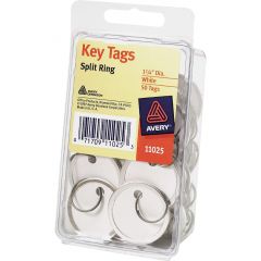 White Avery Key Tags - 50 Per Pack