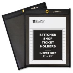 C-line Stitched Shop Ticket Holders with Black Backing - 25 per box